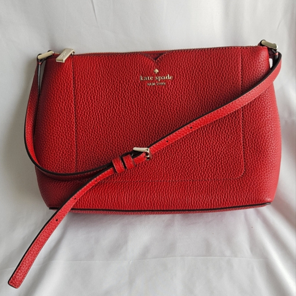 Kate Spade Harlow Crossbody Cherry Pebbled Leather